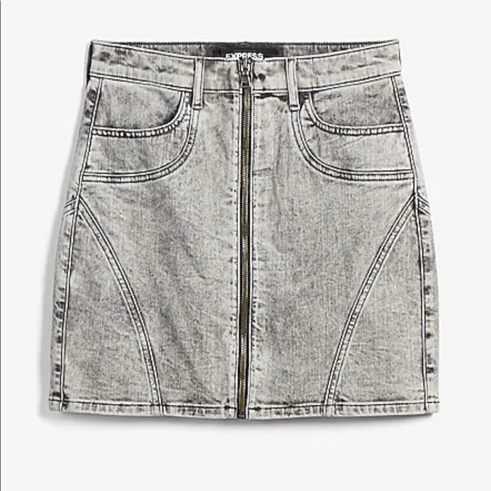 Express Extreme High Rise Distressed Skirt